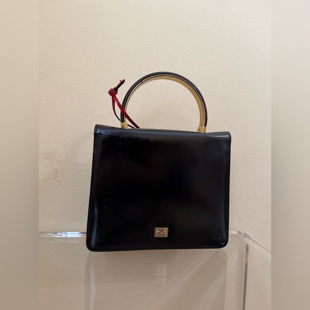 Moschino Redwall Heart Bag Black Patent Leather - Picture 7 of 16